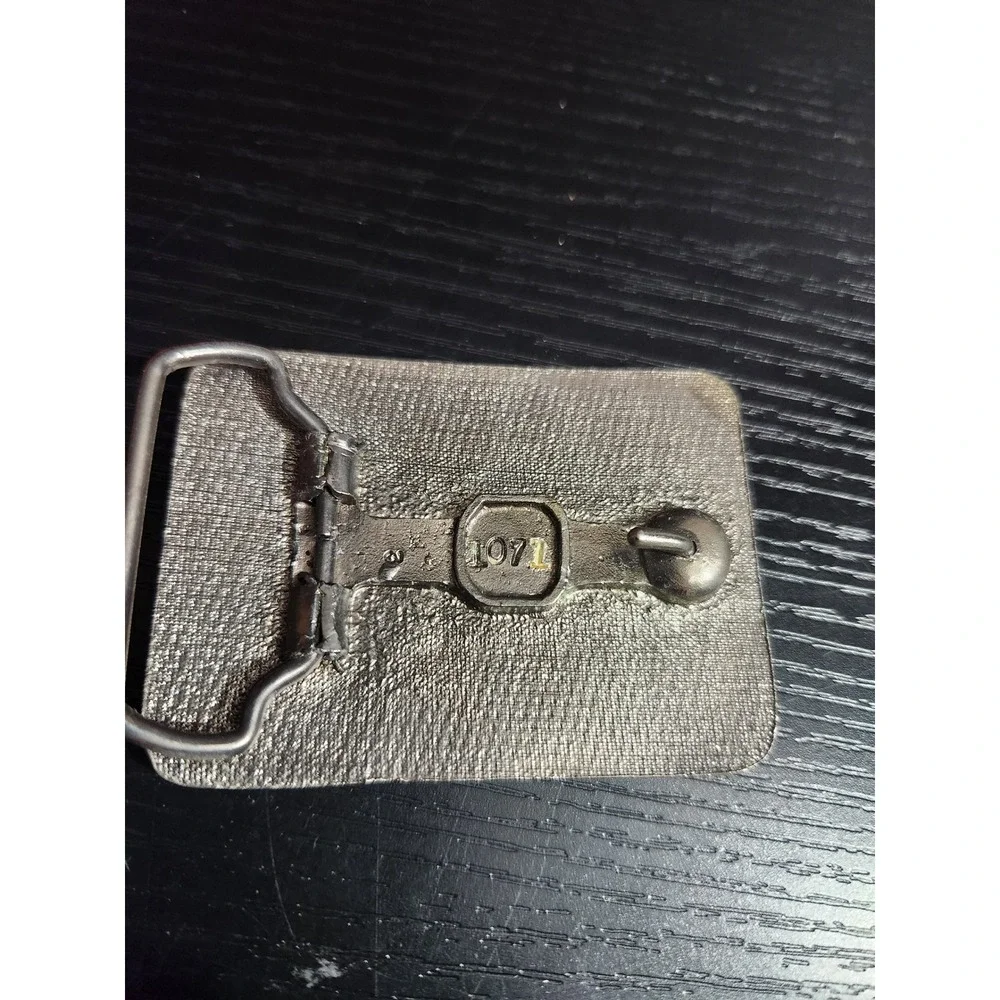 Vintage I D Rather Be Fishing Belt Buckle 1971‎ Pewter Tone